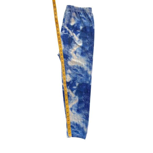Base Layer Pants Womens L/XL Leggings Blue/Off-White Abstract Pattern 20” Inseam - Picture 8 of 9